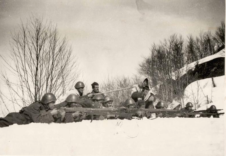Griechische Truppen während der Frühlingsoffensive im März 1941